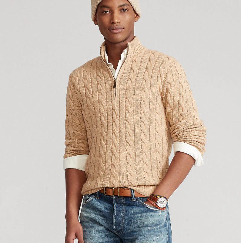 Damari - Wollpullover mit halbem reißverschluss