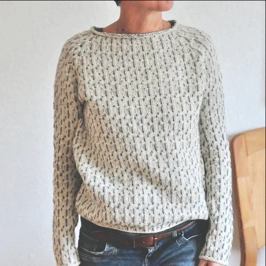 Erin - Eleganter grauer Strickpullover