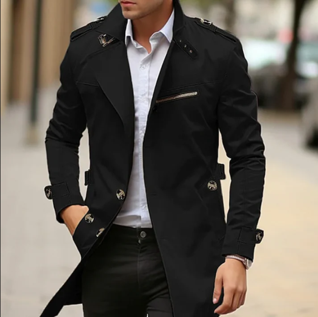 Enzo - Eleganter Frühlings-Trenchcoat Für Männer