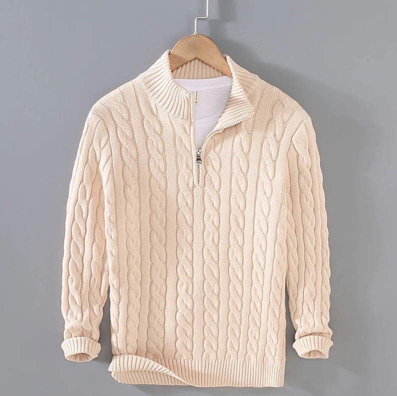 Damari - Wollpullover mit halbem reißverschluss