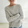 Erin - Eleganter grauer Strickpullover