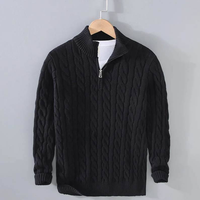 Damari - Wollpullover mit halbem reißverschluss