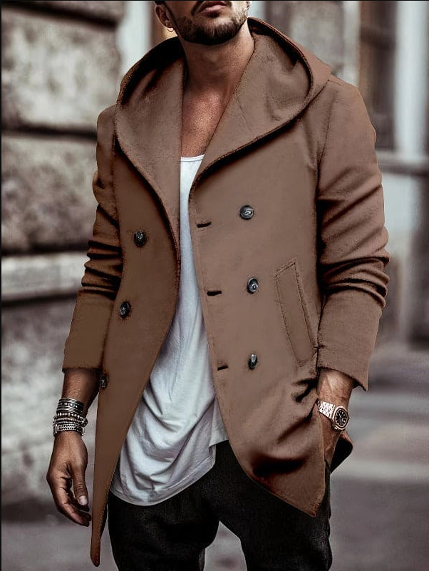 Brandon - Kurze jacke mit kapuze und langen armeln