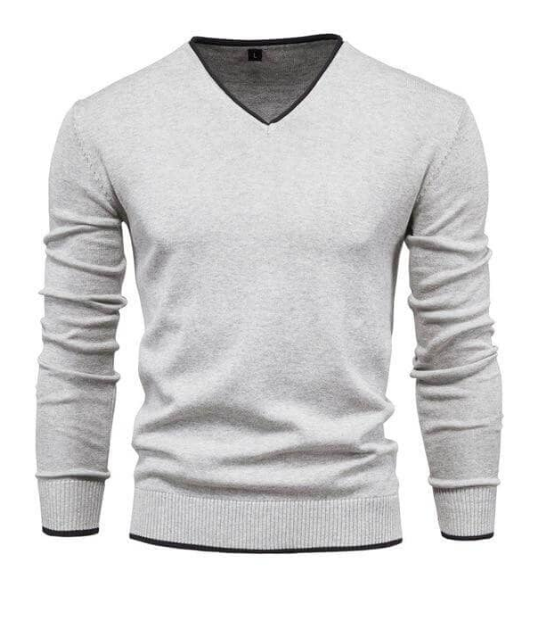Lowell - Slim-fit-pullover aus sterlingsilber mit v-ausschnitt
