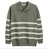 Jesse - Gestreifter strickpullover mit kragen für herren