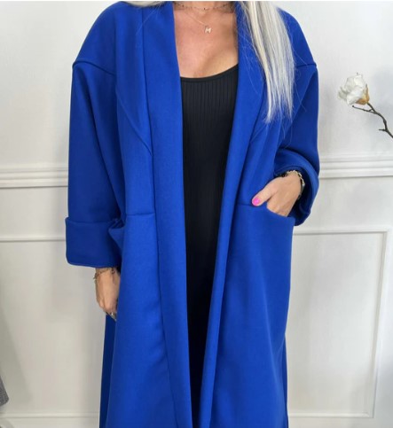 Alejandra - Übergroßer mantel mit klaren nähten und taschen