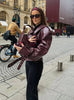 Alison - Kurze herbst-winterjacke aus leder für damen