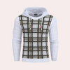 Johan - Karierter herrenpullover mit verstellbarer kapuze