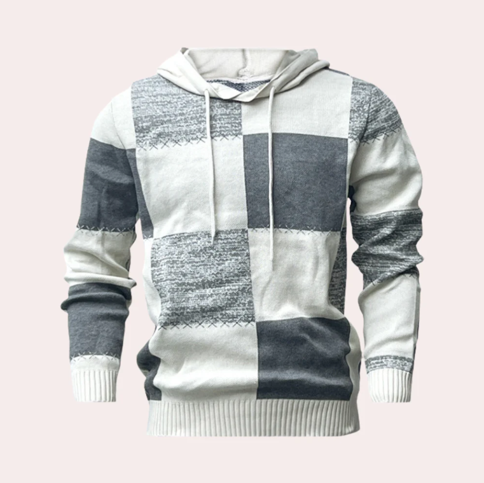 Jeffrey - Moderner patchwork-hoodie für herren