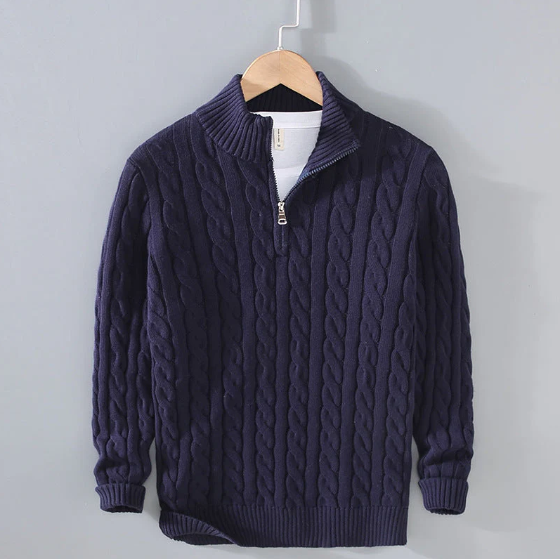 Damari - Wollpullover mit halbem reißverschluss