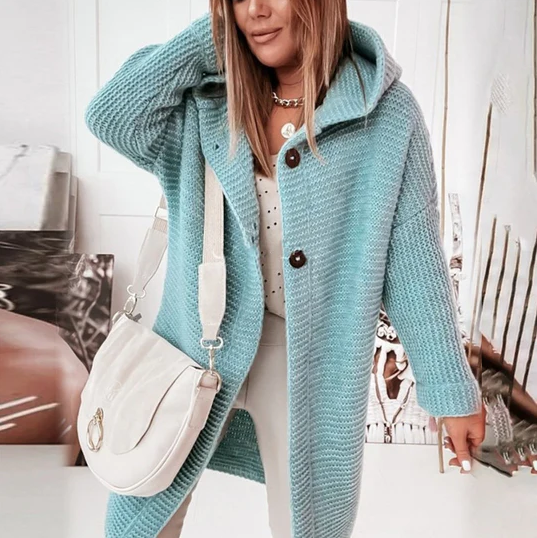 Azalea - Langarm cardigan mit kapuze