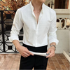 Herren-Slim-Fit-Langarm-Hemd mit Stehkragen
