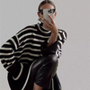 Whitney - Gestreifter damen-rollkragenpullover