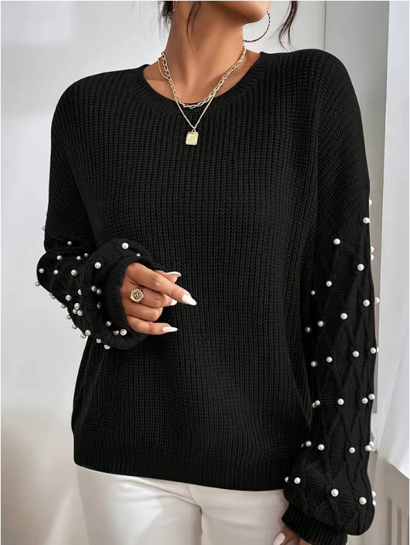 Skylar - Damen strickpullover mit perlen