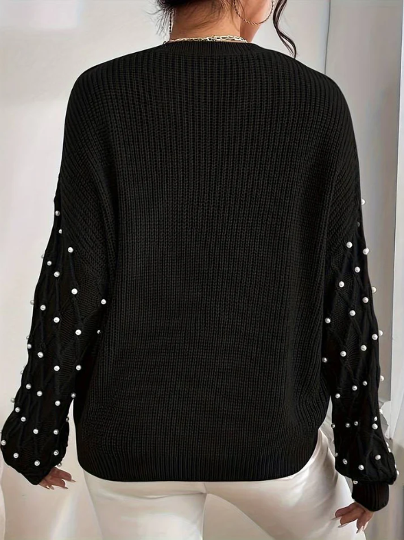 Skylar - Damen strickpullover mit perlen