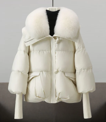 Jayla - Wattierte Steppjacke Für Damen Mit Pelzbesatz