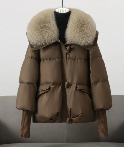 Jayla - Wattierte Steppjacke Für Damen Mit Pelzbesatz
