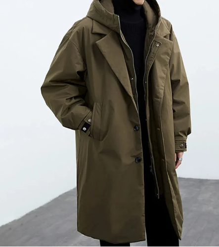 Estrella - Trenchcoat Mit Kapuze Und Knopfverschluss Für Herren