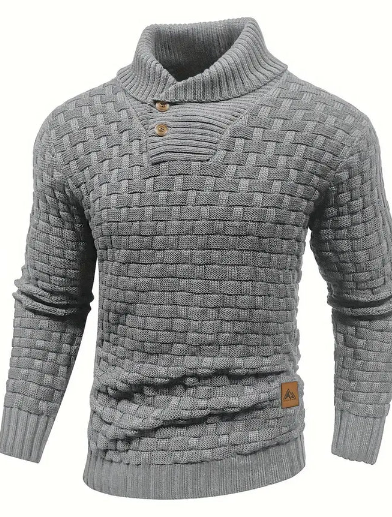 Brady - Strickpullover Mit Schalkragen Und Knopfverschluss Für Herren