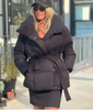 Louisa - Luxuriöse Wickel-Pufferjacke Für Damen Mit Taillengürtel