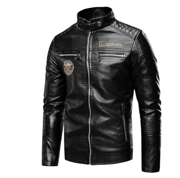 Jerome - Herren Lederjacke Mit Patches