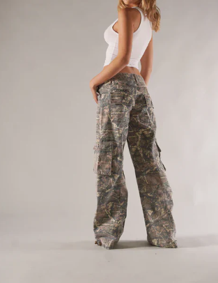 Dahlia - Cargohose mit niedriger taille braunes camouflage