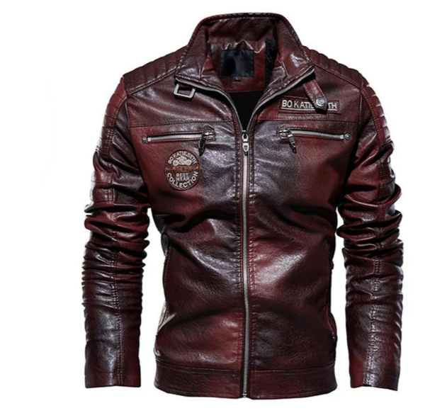 Jerome - Herren Lederjacke Mit Patches