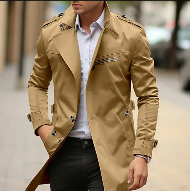 Enzo - Eleganter Frühlings-Trenchcoat Für Männer