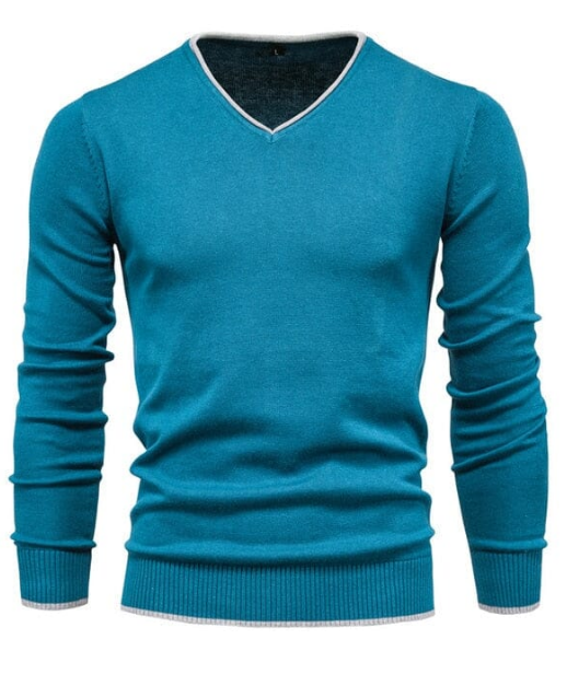 Lowell - Slim-fit-pullover aus sterlingsilber mit v-ausschnitt