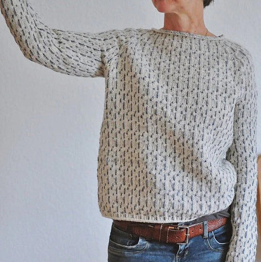 Erin - Eleganter grauer Strickpullover