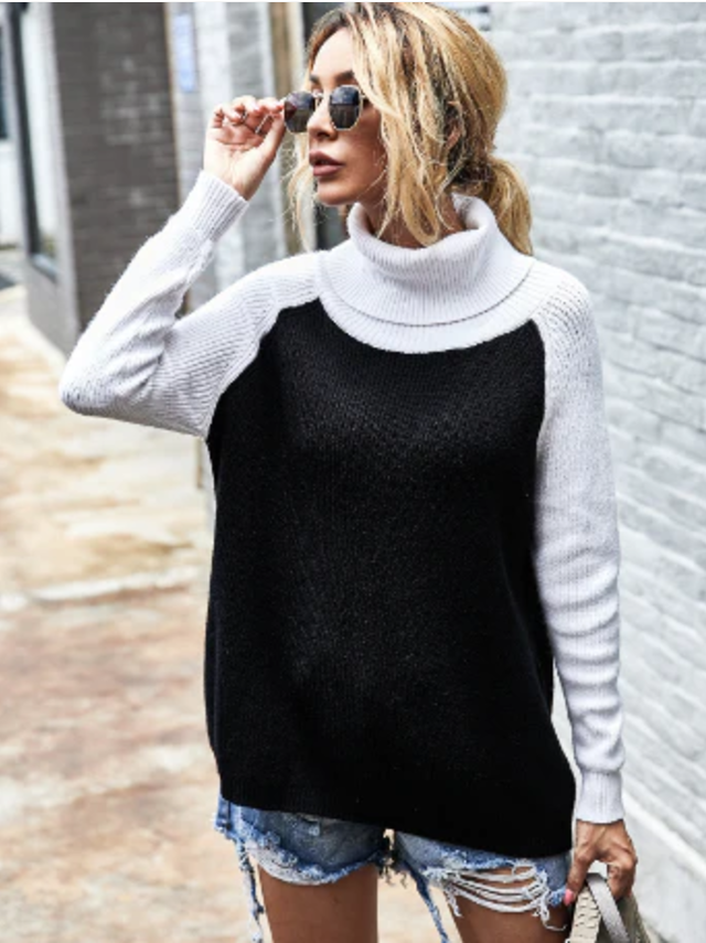 Mallory - Rollkragenpullover Mit Farbblöcken