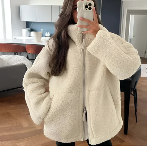 Rosalyn - Gemütliche Sherpa Jacke Für Damen Mit Reißverschluss