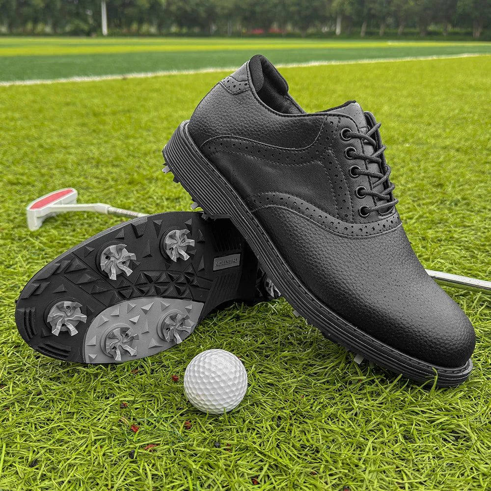 Wasserdichte Herren-Golfschuhe mit gepolsterter Innensohle und Spikes