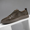 Herren-Leder-Oxford-Schuhe mit perforiertem Obermaterial und Schnürsenkeln