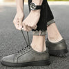 Herren-Sneaker aus Leder mit niedriger Sohle, Gummisohle und Futter