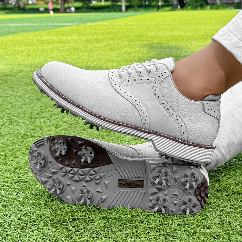 Wasserdichte Herren-Golfschuhe mit gepolsterter Innensohle und Spikes