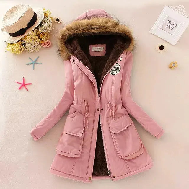 Geraldine - Warm gefütterte winterjacke mit kapuze für damen