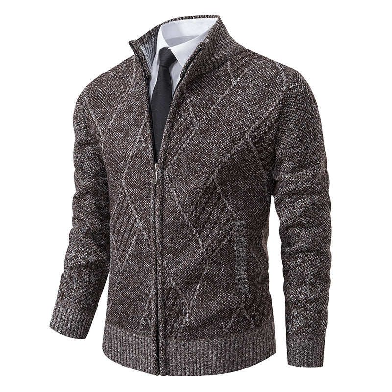 Slim Fit Cardigan mit modernem Muster für Herren