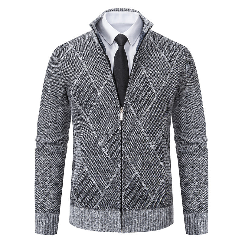 Slim Fit Cardigan mit modernem Muster für Herren