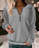 Hallie - Lässiger strickpullover mit halbem reißverschluss