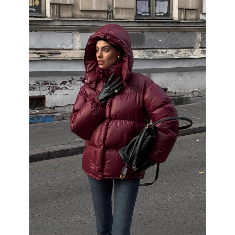 Steppjacke mit glänzender Oberfläche für Damen