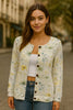 Strickjacke mit Blumenmuster für Damen
