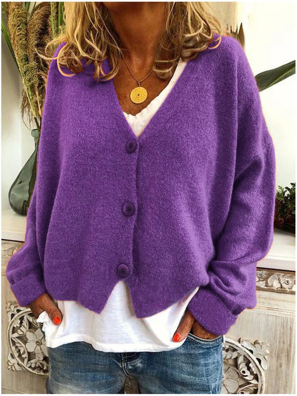 Strickjacke mit V-Ausschnitt für Damen