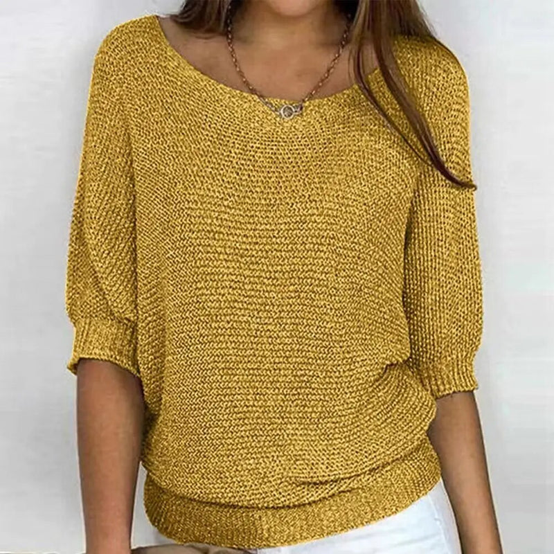 Strickpullover mit 3/4-Ärmeln für Damen