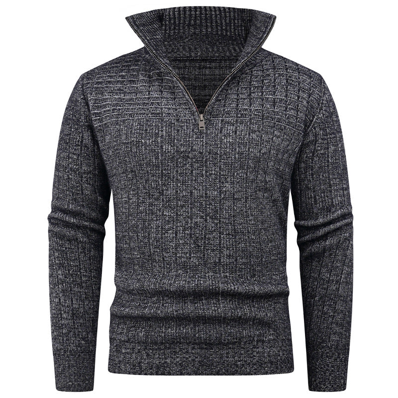 Herren Strickpullover mit Reißverschluss und Rippenstruktur für stilvolle Outfits