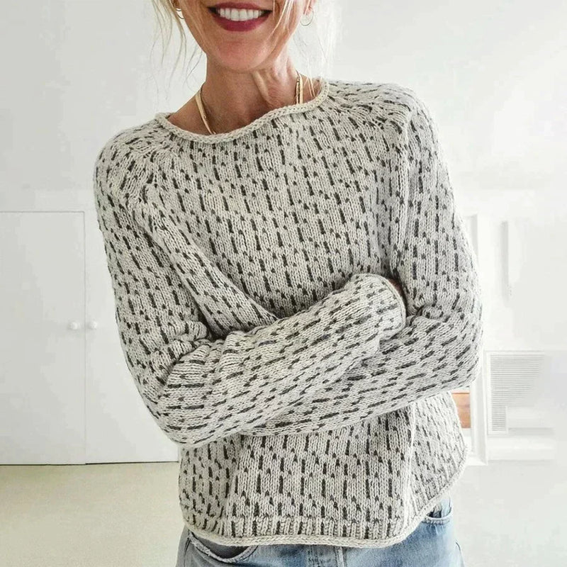Strickpullover in Grau mit langen Ärmeln Damen