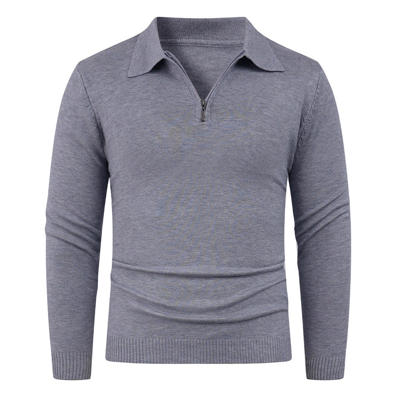 Strickpullover mit Halbrosem Kragen für Herren