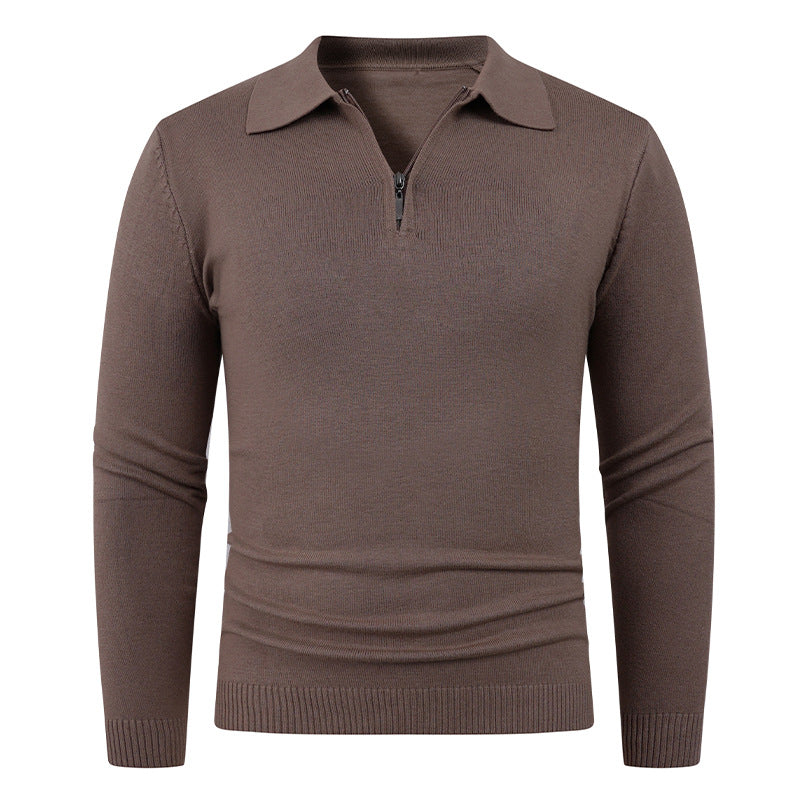 Strickpullover mit Halbrosem Kragen für Herren