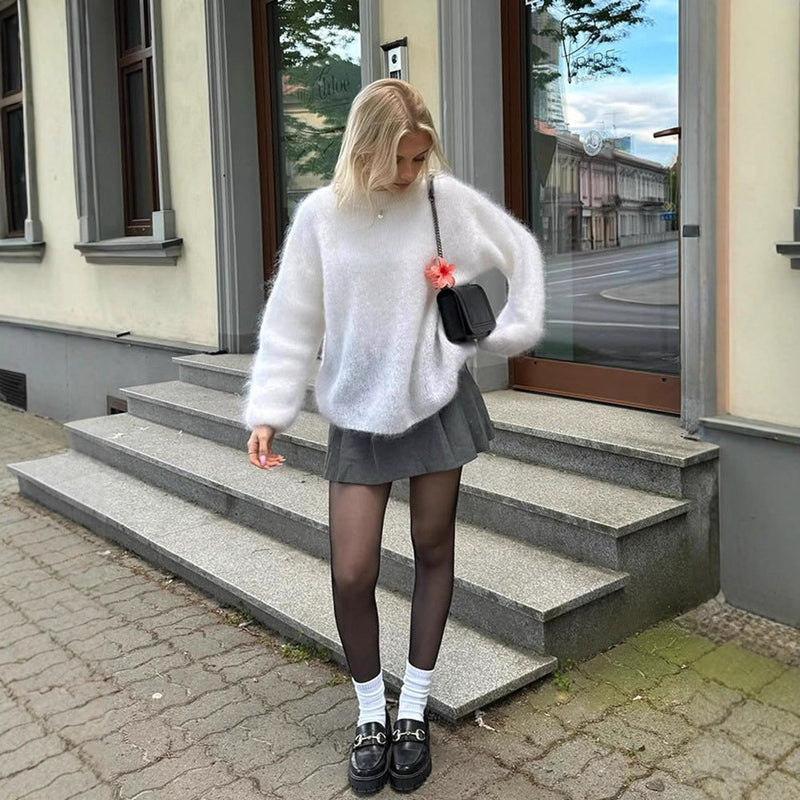 Strickpullover mit Volumenärmeln für Damen