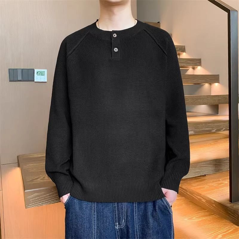 Strickpullover mit Wendekragen für Herren